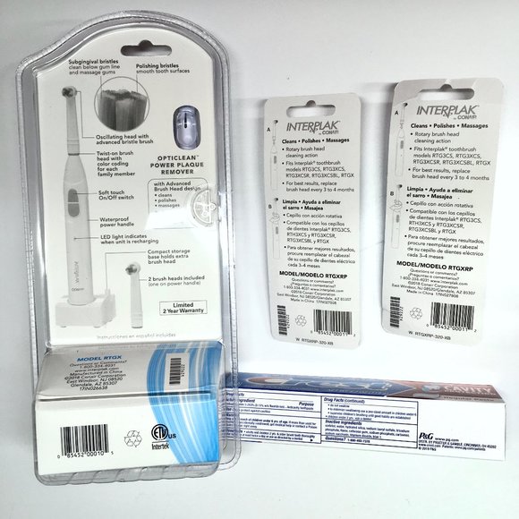 New Interplak Electric ToothBrush Set OptiClean Cordless Rechargeable Power RTGX - Picture 2 of 3